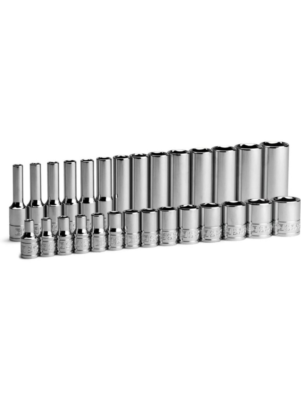 6-Point Socket Set 1/4 in. Drive - Shallow & Deep, 4-15 mm, Tool Essentials